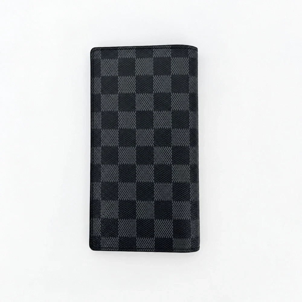 Louis Vuitton Brazza Wallet Mens Black Damier Graphite Luxury Designer Slim